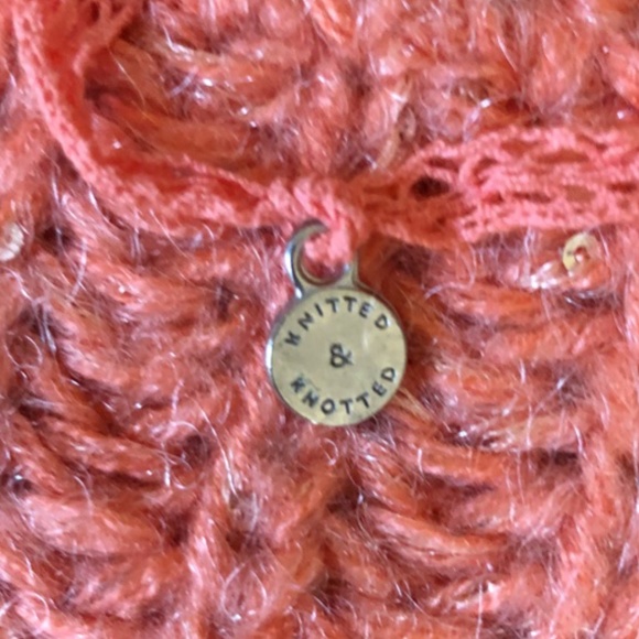 Anthro Knitted & Knotted Coral Sweater M - Picture 6 of 8